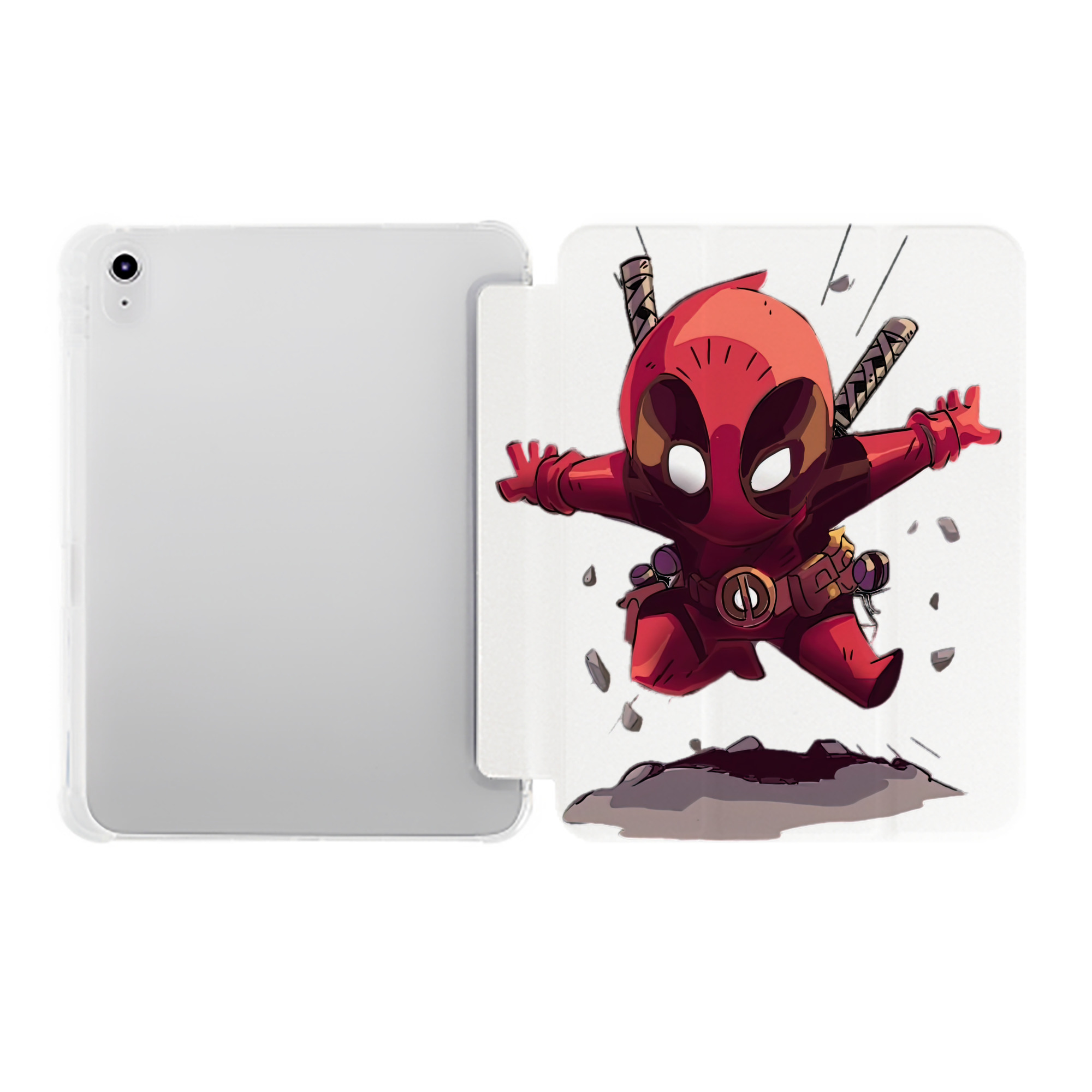 （画像用） Deadpool デッドプール IPad ケース ペン収納付き 三つ折りスタンド PUレザー×シリコン 対応機種9.5/10.5/10.9インチ